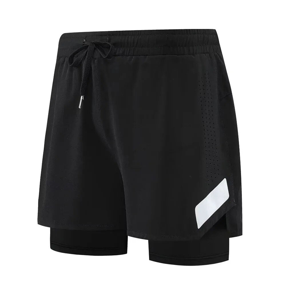 Men Summer Quick Dry Basketball Football Sports Running Shorts Black