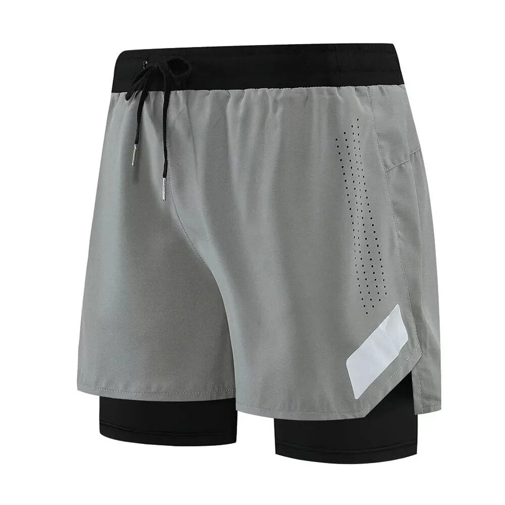 Men Summer Quick Dry Basketball Football Sports Running Shorts Gray